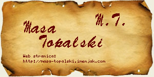 Maša Topalski vizit kartica